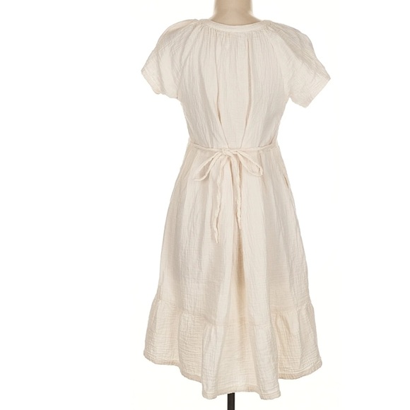 Pact Coastal Double Gauze Breezy Dress Ivory Medium - Picture 4 of 13